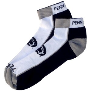 low cut navy, white, and gray socks with Penn State and Athletic Logo